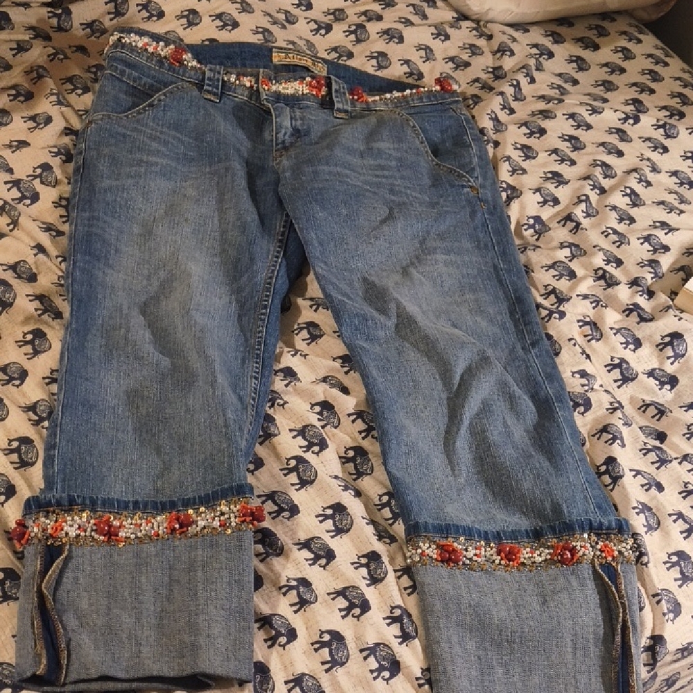 Allen B. By Allen Schwartz Cropped Jeans with Colorful Cuffs